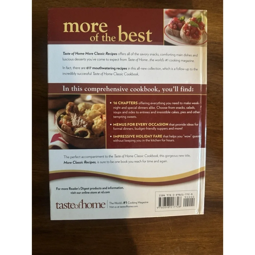 Taste of Home More Classic Cooking Catherine Cassidy Hardcover Illustrated 2010